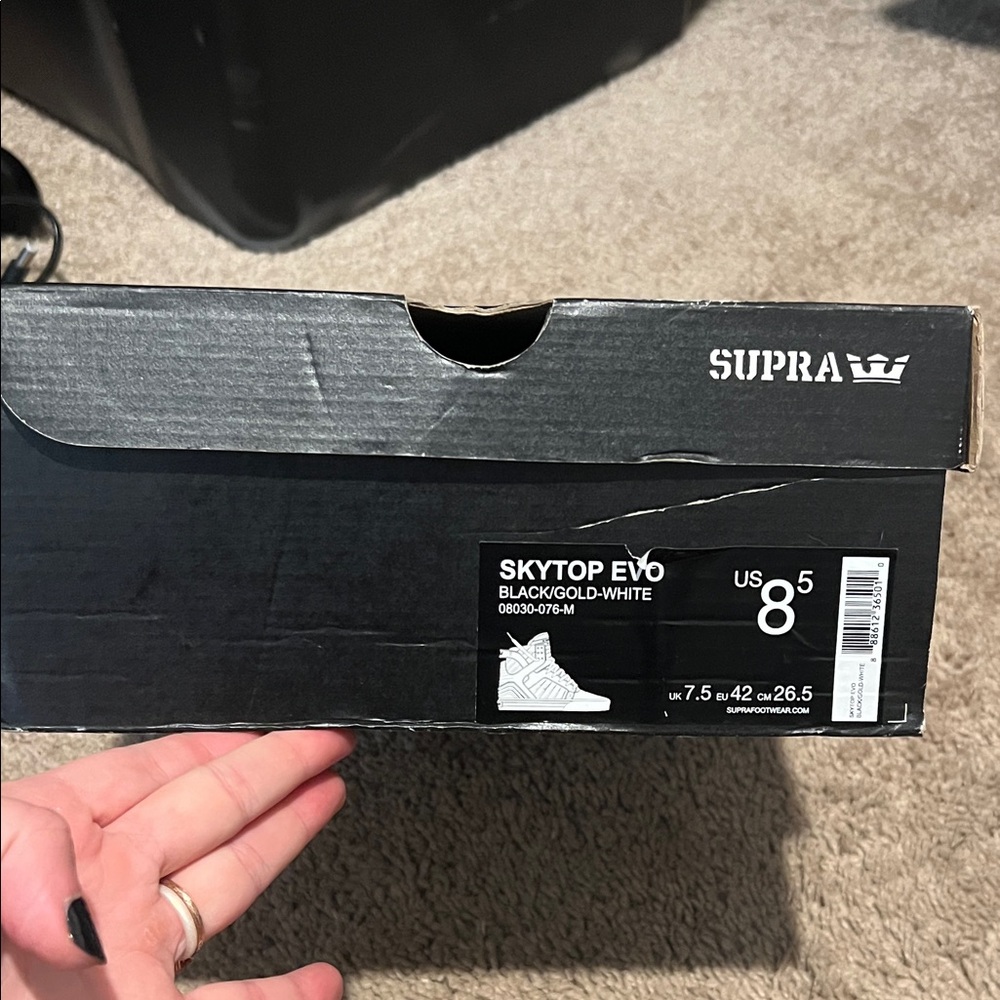 Supra Skytop Evo Black with Gold Accents Sneakers - Picture 6 of 6
